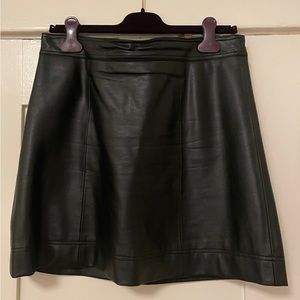 JCREW MECANTILE vegan leather mini skirt size 12 black
